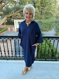 Kennedy Midi Scuba Dress - Navy