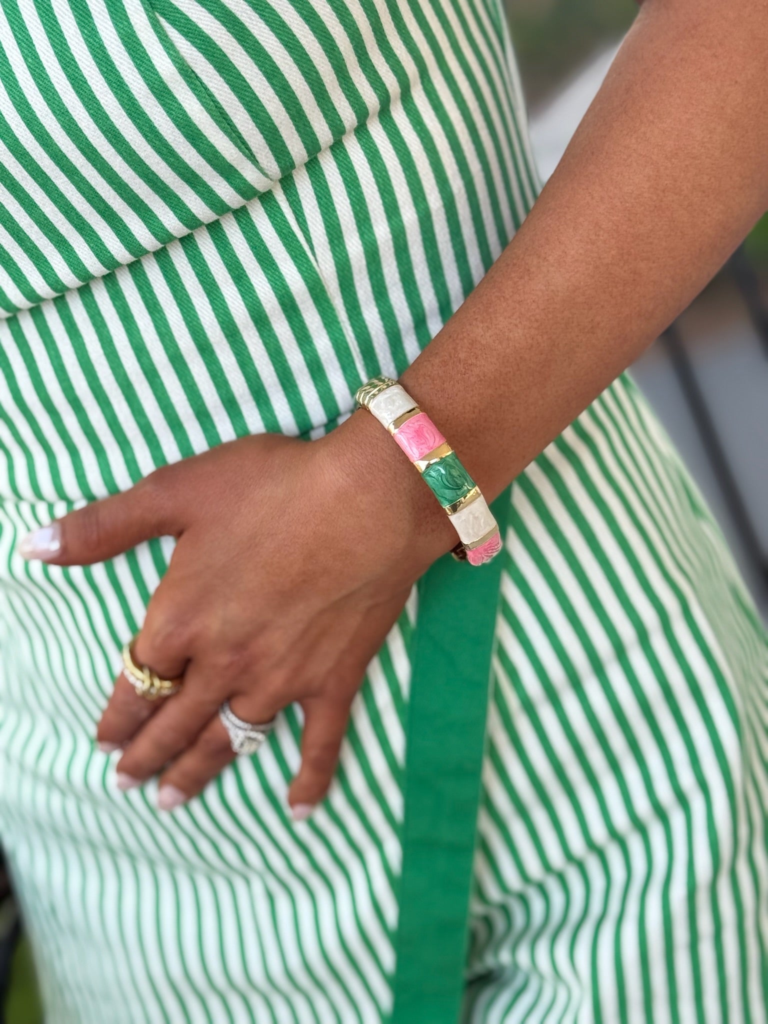 Collins Bangle - Gold & Watermelon