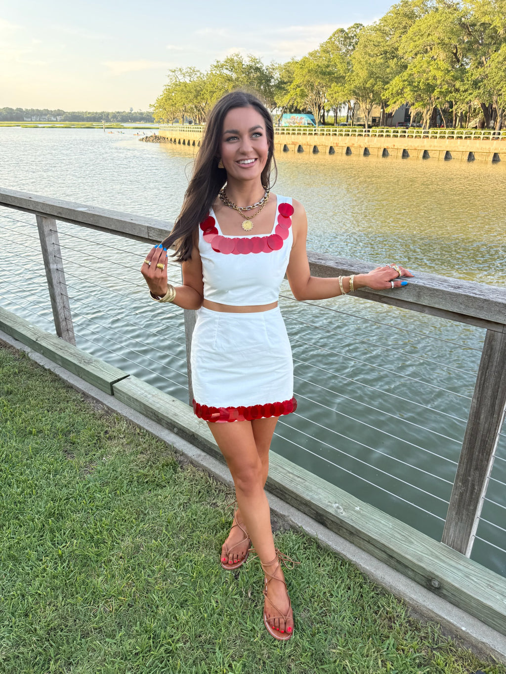 Darby Dot Set - Red and White